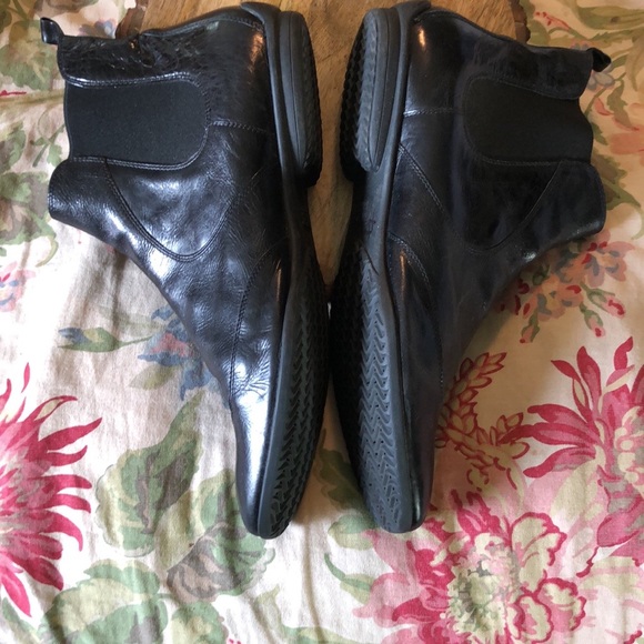 GROX RESPIRA EU47 US13 Black Leather PullOn Boots ITALY Rubbersole Wingtip NEW - Picture 10 of 16